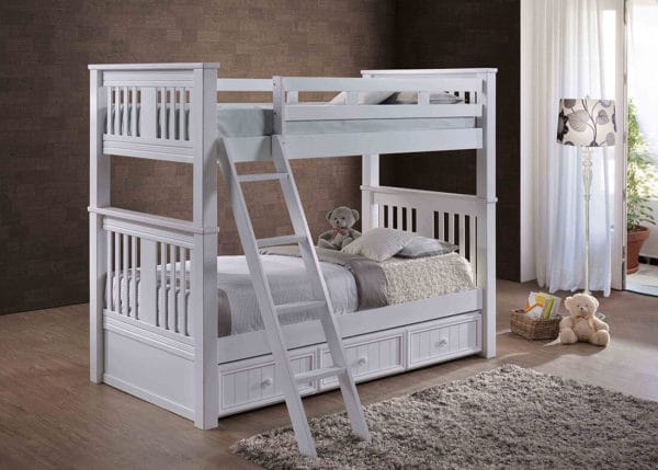 jay furniture boston bunk bed in white