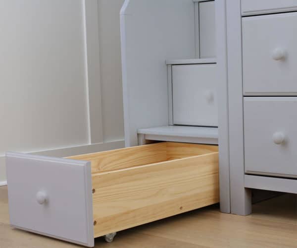 jackpot chester loft bed with storage grey drawer detail