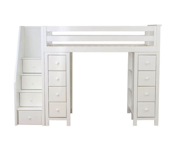jackpot chester loft bed with storage white front view