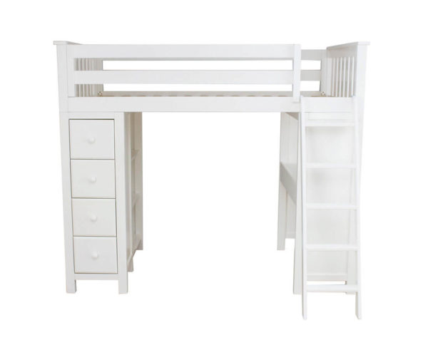 jackpot kensington loft bed with ladder and storage white