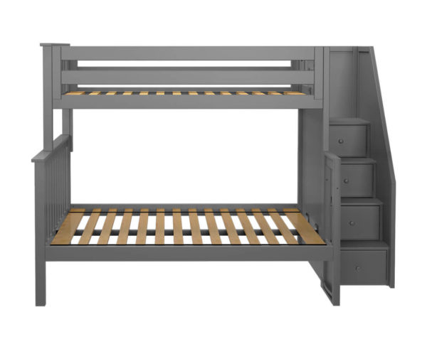 jackpot newcastle twin full bunk bed grey front view