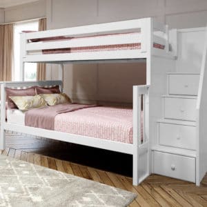 jackpot newcastle twin full bunk bed white