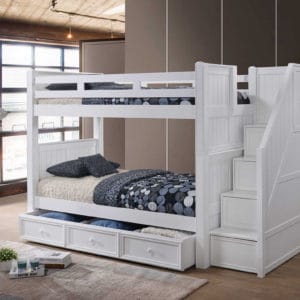 jay furniture twin over twin bunk bed with steps