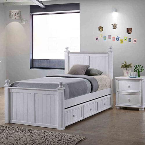 twin bed white finish