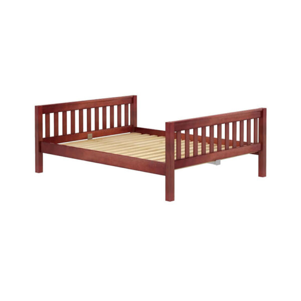 maxtrix low basic queen bed for kids chestnut finish