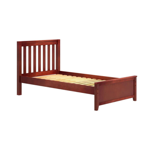 maxtrix traditional twin bed for kids chestnut finish