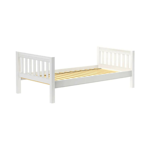 maxtrix low basic twin bed for kids white finish reverse profile