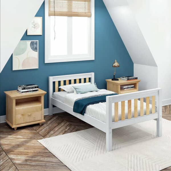 maxtrix modern basic twin white bed frame for child