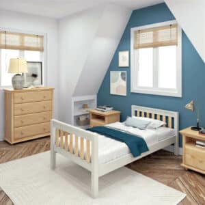 maxtrix modern basic twin white bed frame for kids