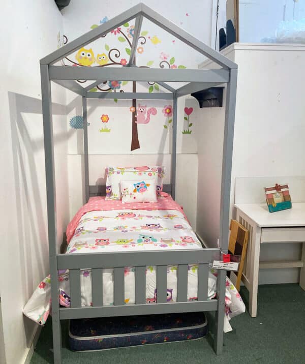 house twin bed with canopy frame